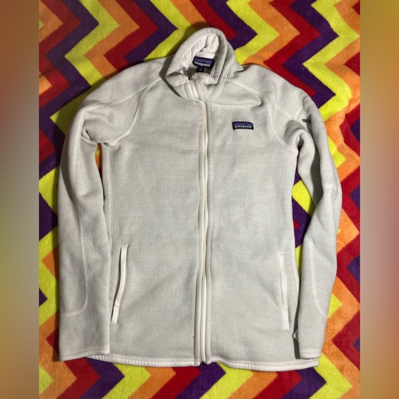 Patagonia Jacket Woman’s Size Medium Off White Ivory Fleece Outdoors Hiking - Picture 1 of 4